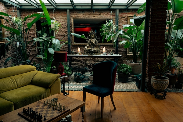 Main room under the skylight