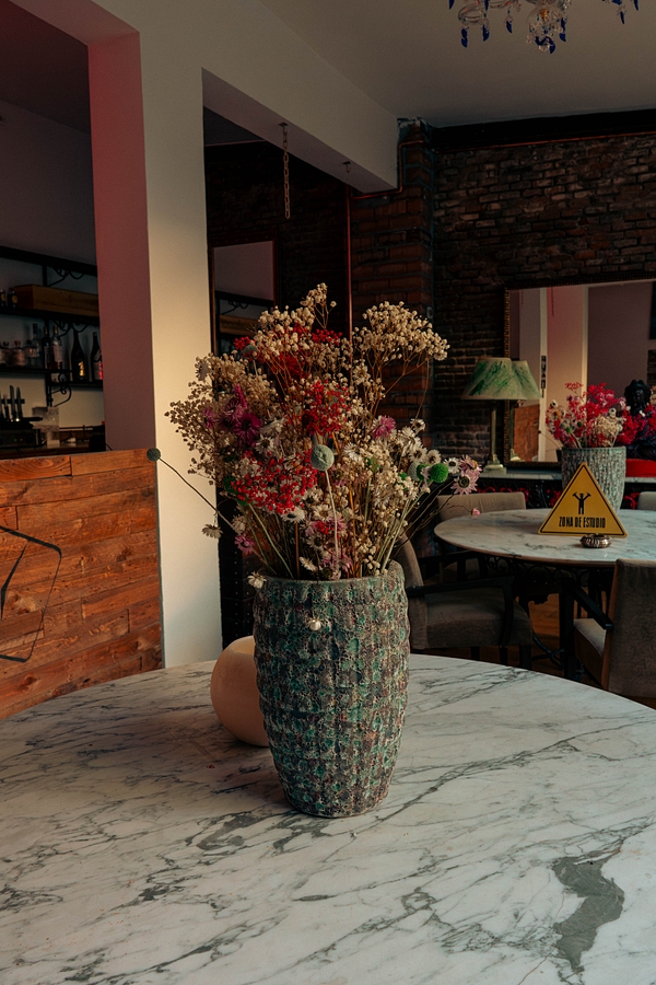 The bar lounge in warm amber light